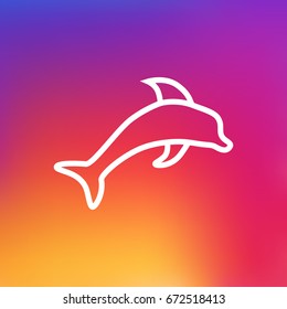 Isolated Fish Outline Symbol On Clean Background. Vector Dolphin Element In Trendy Style.