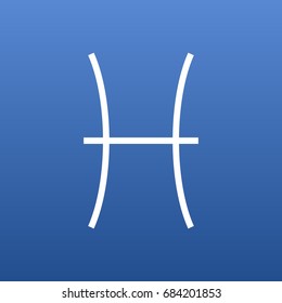 Isolated Fishes Outline Symbol On Clean Background. Vector Pisces Element In Trendy Style.