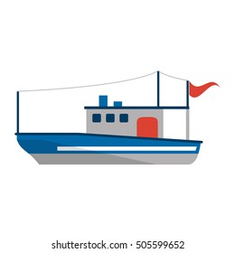 Isolated fishing boat ship design