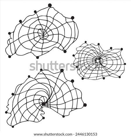 isolated fishing net set icon vector