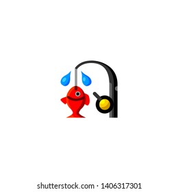 Isolated Fishing Pole Vector Icon, Emoji, Emoticon