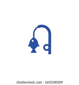 Isolated Fishing Pole Vector Icon, Emoji, Emoticon