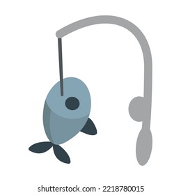 Isolated fishing pole Vector Icon, Emoji, Emoticon