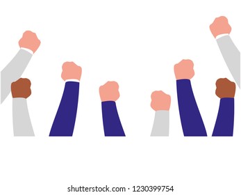 Isolated fists hands design