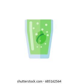 Isolated Fizzy Drink Flat Icon. Cup Vector Element Can Be Used For Drink, Beverage, Cup Design Concept.