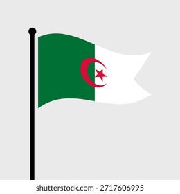 Ilustração isolada do vetor da bandeira da Argélia. Bandeira da Argélia. Bandeira da Argélia.