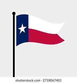 Ilustração isolada do vetor da bandeira da América do Texas. Bandeira do Texas. Bandeira do Texas Estados Unidos.