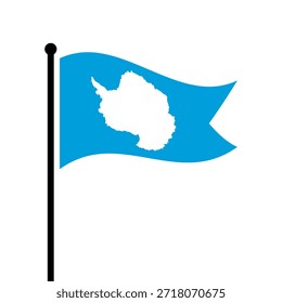 Bandeira isolada da ilustração do vetor Antártica. Bandeira da Antártida. Bandeira da Antártida.