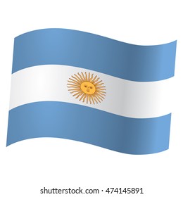 Isolated flag of Argentina, Vector illustration