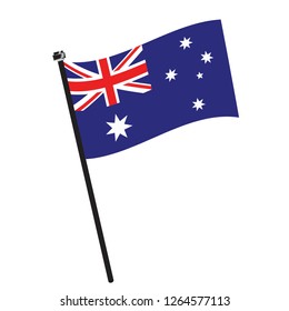 Flag Australia Australia Flag Waving Isolated Stock Vector (Royalty ...