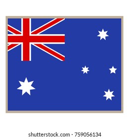 Isolated flag of australia on a white background, vectorillustration