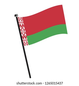 Isolated flag of Belarus on a pole, Vector illustration - eps10