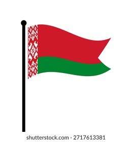 Ilustração isolada da bandeira do vetor da Bielorrússia. Bandeira da Bielorrússia esvoaçante. Bandeira da República da Bielorrússia.
