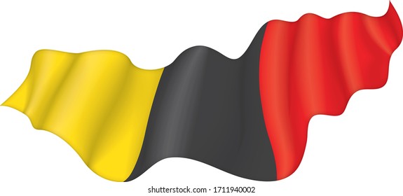 Bandera aislada de Bélgica con olas y sombras.