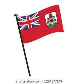 Isolated flag of Bermuda on a pole, Vector illustration - eps10