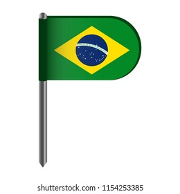 Isolated flag of Brazil