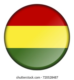 Isolated flag button of bolivia on a white background, vector illustration