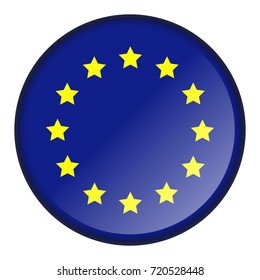 Isolated flag button of european union on a white background, vector illustration