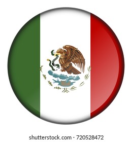 Isolated flag button of mexico on a white background, vector illustration