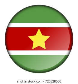 Isolated flag button of suriname on a white background, vector illustration