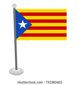 Isolated flag of Catalonia on a white background, Vector illustration