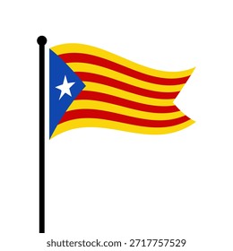 Ilustração isolada do vetor de bandeira da Catalunha. Bandeira da Catalunha. Bandeira da Catalunha.