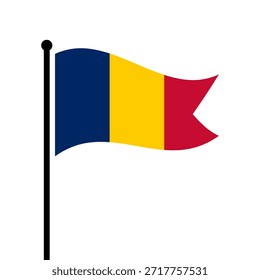 Bandeira isolada da ilustração do vetor Chade. Bandeira do Chade. Bandeira da República do Chade.