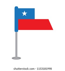 Isolated flag of Chile