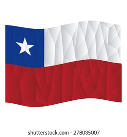 Isolated flag from chile on a white background. Low Poly vector illustration