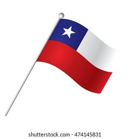 Isolated flag of Chile, Vector illustration