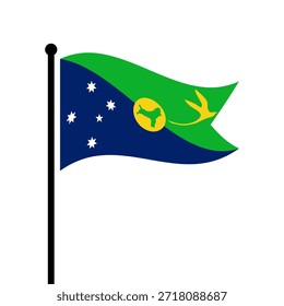 Bandeira isolada da ilustração vetorial da Ilha Christmas. Bandeira da Ilha Christmas. Bandeira da Ilha Christmas.