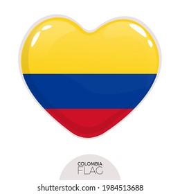 Isolated flag Colombia in heart symbol vector illustration