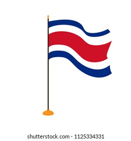 Isolated flag of Costa Rica