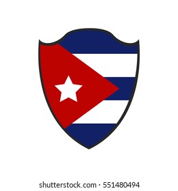 Isolated flag of Cuba on a badge, Vector illustration