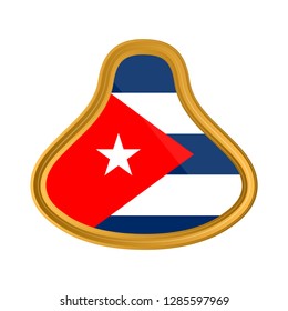 Isolated flag of Cuba on premium label. Vector illustration design