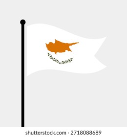 Ilustração isolada do vetor de Chipre. Bandeira de Chipre saltitante. Bandeira de Chipre.