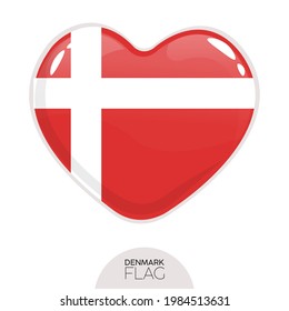 Isolated flag Denmark in heart symbol vector illustration