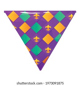 Isolated flag details mardi grass venice festival icon- Vector