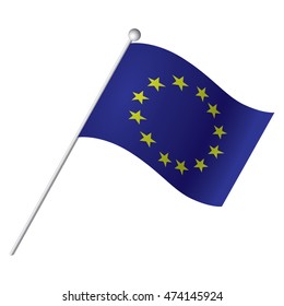 Isolated flag of The European Union, Vector illustration
