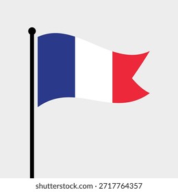 Bandeira isolada da ilustração vetorial da República Francesa. Bandeira da França. Bandeira da França.