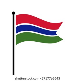 Ilustração isolada da bandeira de Gâmbia. Bandeira da Gâmbia. Bandeira da Gâmbia.