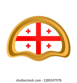Isolated flag of Georgia on premium label. Vector illustration design
