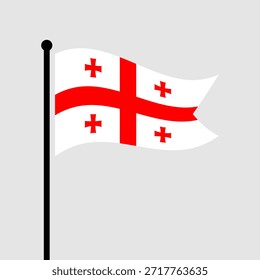 Ilustração isolada da bandeira do vetor da Geórgia. Bandeira da Geórgia. Bandeira da Geórgia.