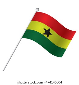 Isolated flag of Ghana, Vector illustration
