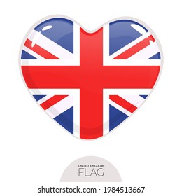 Isolated flag Great Britain in heart symbol vector illustration