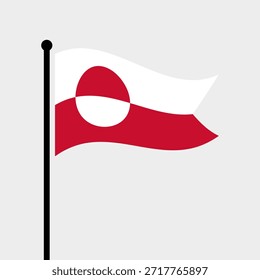 Ilustração isolada do vetor da Gronelândia. Bandeira da Gronelândia. Dinamarca Bandeira da Gronelândia.
