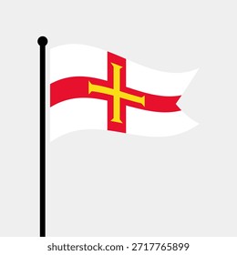 Bandeira isolada da ilustração vetorial de Guernsey. Bandeira de Guernsey. Bandeira de Guernsey.