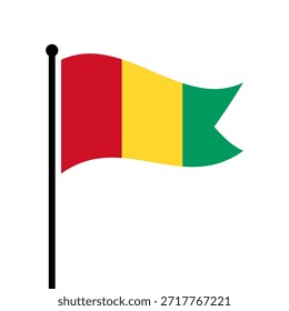 Bandeira isolada da ilustração do vetor Guiné. Bandeira da Guiné. Bandeira da Guiné.