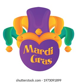 Isolated flag hat mardi grass venice festival icon- Vector