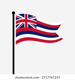 Bandeira isolada do Havaí ilustração do vetor do estado americano. Bandeira dos Estados Unidos do Havaí. Bandeira do Havaí.